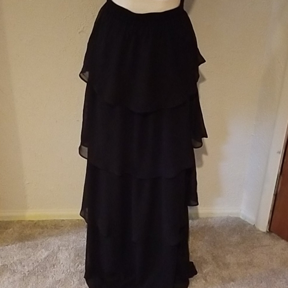 *NEW* with tags Black long layered strappy dress - Picture 6 of 11